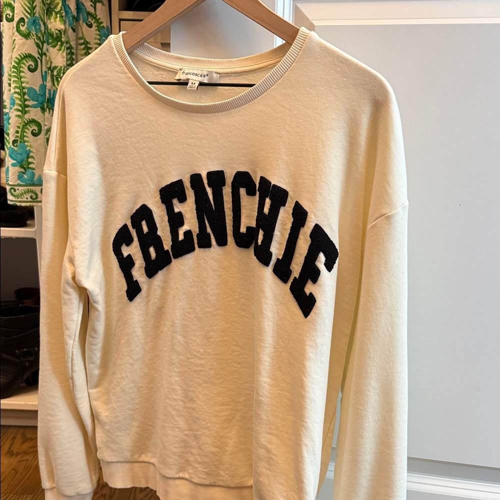 Francesca's Cream Crewneck Sweatshirt